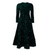 IHUASU Spring Autumn Women's Round Neck Long Sleeve Solid Color Sequin High Waist Style Long High Waist Dress