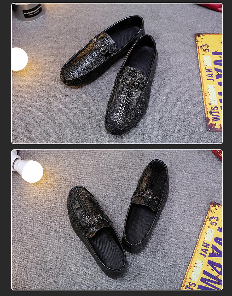Men's Crocodile Pattern Moccasins - Trendy Korean Casual & British Driving Shoes