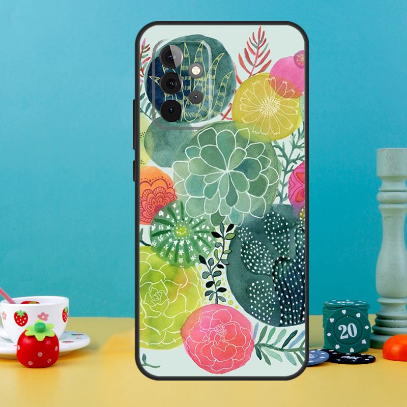 Cactus Succulent Case For Samsung Galaxy A05 A36 A56 A26 A16 A53 A33 A13 A12 A32 A52 A55 A35 A15 A54 A34 A14