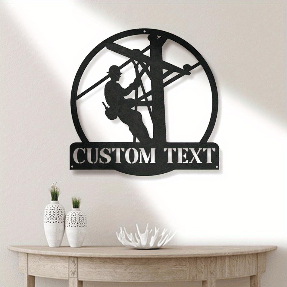 Exclusive Tailored Lineman Monogram Metal Wall Sculptures Contemporary Design Wall Hanging Mount Versatile for Home Gift