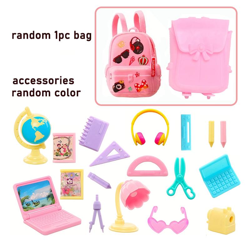 

Cute Miniature Dollhouse Study Accessories Doll Items Mini Laptop Ruler Globe Pencil Table Lamp Barbie Kids Toys for 18 Kid Friendly Entertaining Fun