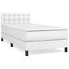 3141108 vidaXL Divan Bed with Mattress White 100x200cm Faux Leather
