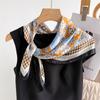 Luxury Neck Head Scarfs Imitation Silk Square Scarf  Women‘s Print Neckerchief Bandanas Foulard Hairbands Shawls Wraps