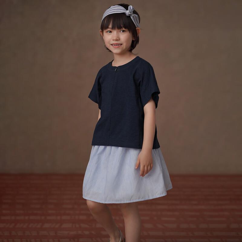 Hacikis Kinder Sommer Baumwolle Fledermausärmel T-Shirt