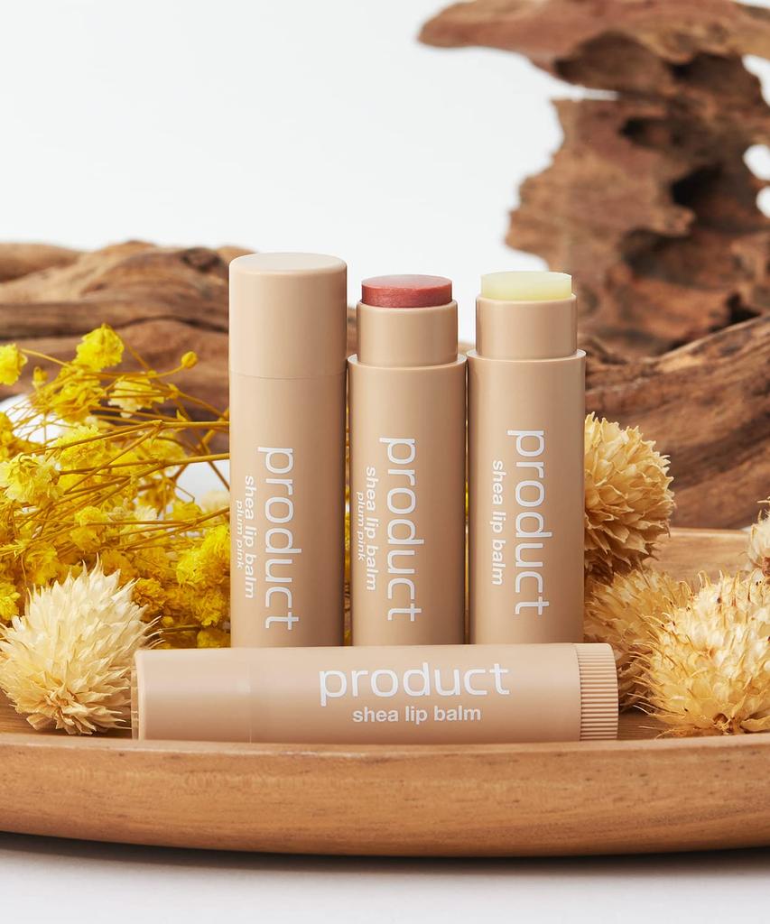 The Product Shea Lip Balm Set Plum (Colorless + Pink)
