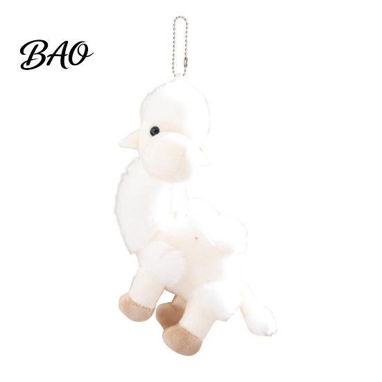 Camel Keychain Pendant Plush Bag Charm, Stuffed with Bead Animal Chain, Plushie Backpack Handbags Purse Hanging Decoration Portable