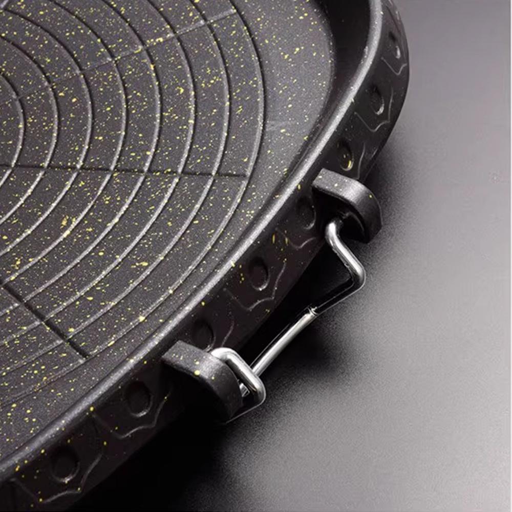 KOSUN Korean Grill Pan 12-inch Non-stick Griddle Barbecue Plate Smokeless Baking Tray Cooking Meat Frying Pan for Indoor Outdoor