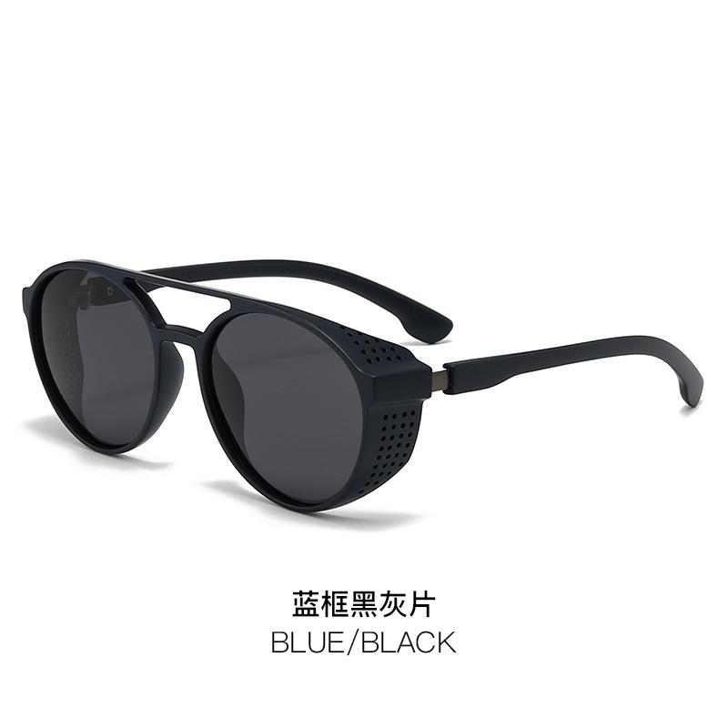 Punk Style Polarized Sunglasses Double Beam Round Hollow Retro Sunglasses Amazon Hot-Selling Glasses