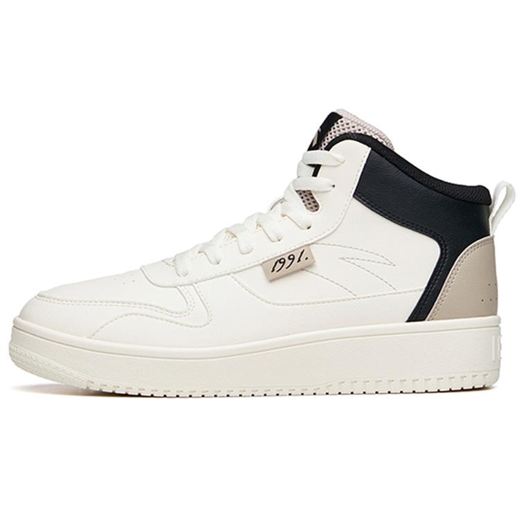 

Anta Life Collection Fashion Slip Resistant Abrasion Resistant High top Skateboard Shoes Men s White Black 912038010-17 40.5