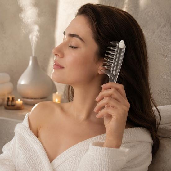 Portable Scalp Oil Dispenser 1/2Pcs Refillable Hair Applicator Comb, Leak Proof Women Comb for Growth, Massaging Men