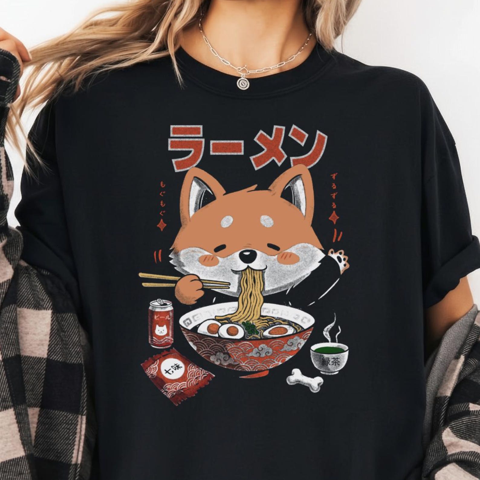 Shiba Inu Ramen T-Shirt: Japanese Dog Tee S