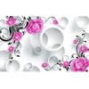 Simple Fashion Rose Flower Mural Circle Purple Floral Wallpaper Living Room Bedroom Home Decor