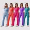 Medizinische Kasacks Uniform Damen Krankenschwester Kasack Set Tasche Oberteil+Hose 2-teiliger Anzug Pflege OP-Kleidung Schönheitssalon Arbeitskleidung