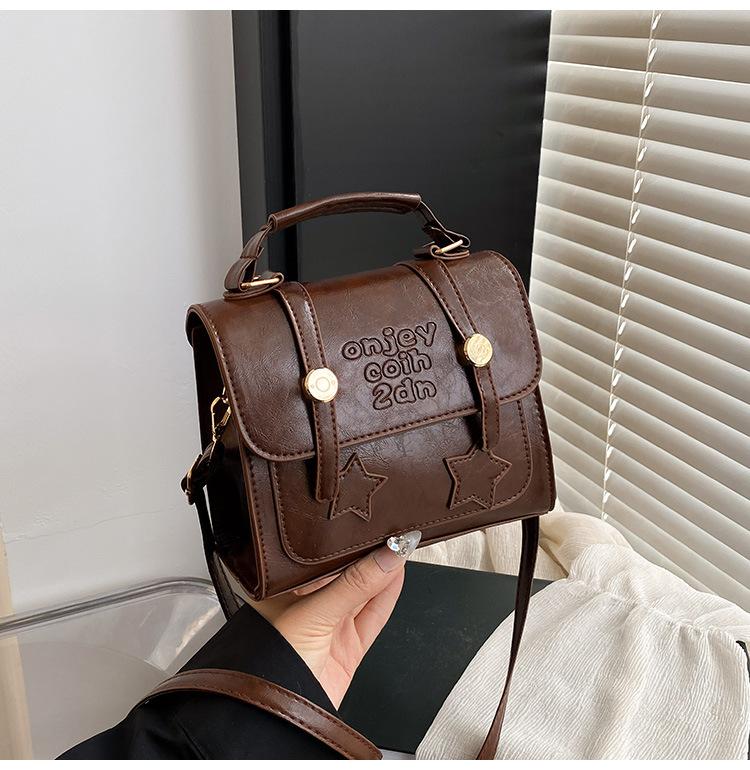 Retro Texture Portable Small Bag Women's 2025 Autumn and Winter Niche Women's Shoulder Messenger Bag Fashionable and Simple Small Square Bag