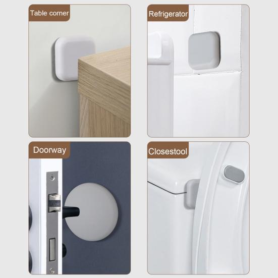 4 bucăți de protecție pătrate din silicon pentru mâner de ușă, rezistente la șoc