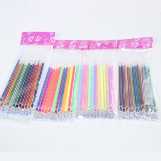 48Pcs Colors 0.8mm Gel Ink Pen Refills Glitter School Drawing Writing Stationery