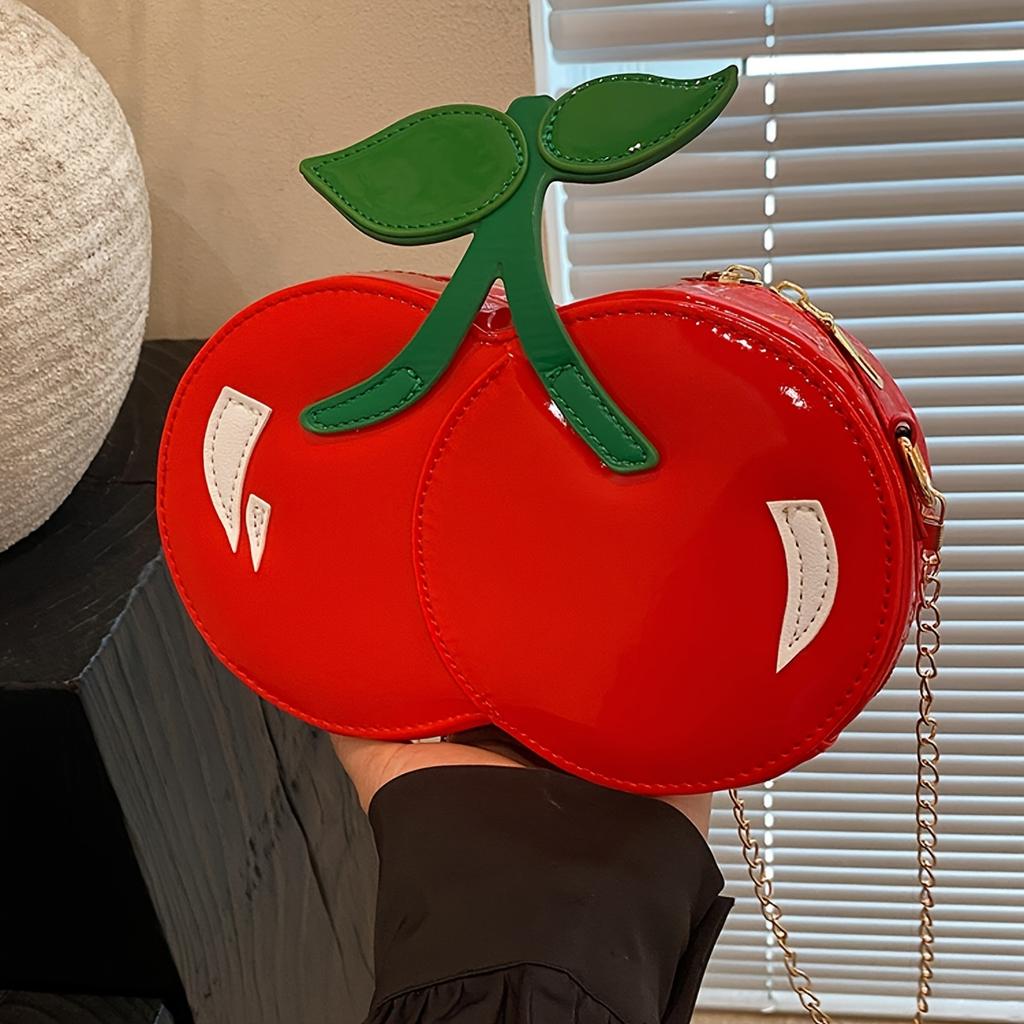 Cute cherry-shaped women's fashionable and unique mini chain handbag, crossbody/shoulder bag, suitable for commuting and dates.