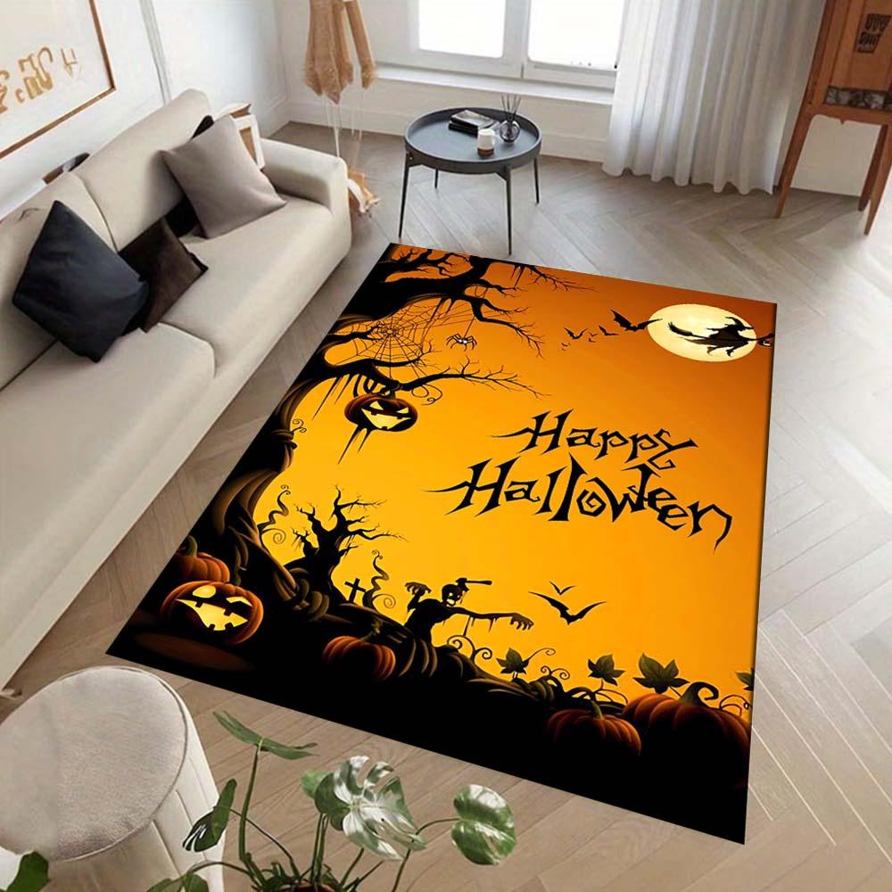 1 Stück Happy Halloween Teppich, Rutschfest, Leicht zu reinigen, Fleckenresistent, Perfekt für gemütliche Wohnzimmer, Schlafzimmer, Küchen, Büros und H