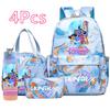 4 Stück/Set Bedruckter Rucksack Handtasche Federmäppchen 750 ml Wasserflasche für Teenager Junge Mädchen Große Kapazität Wasserdicht Schultasche