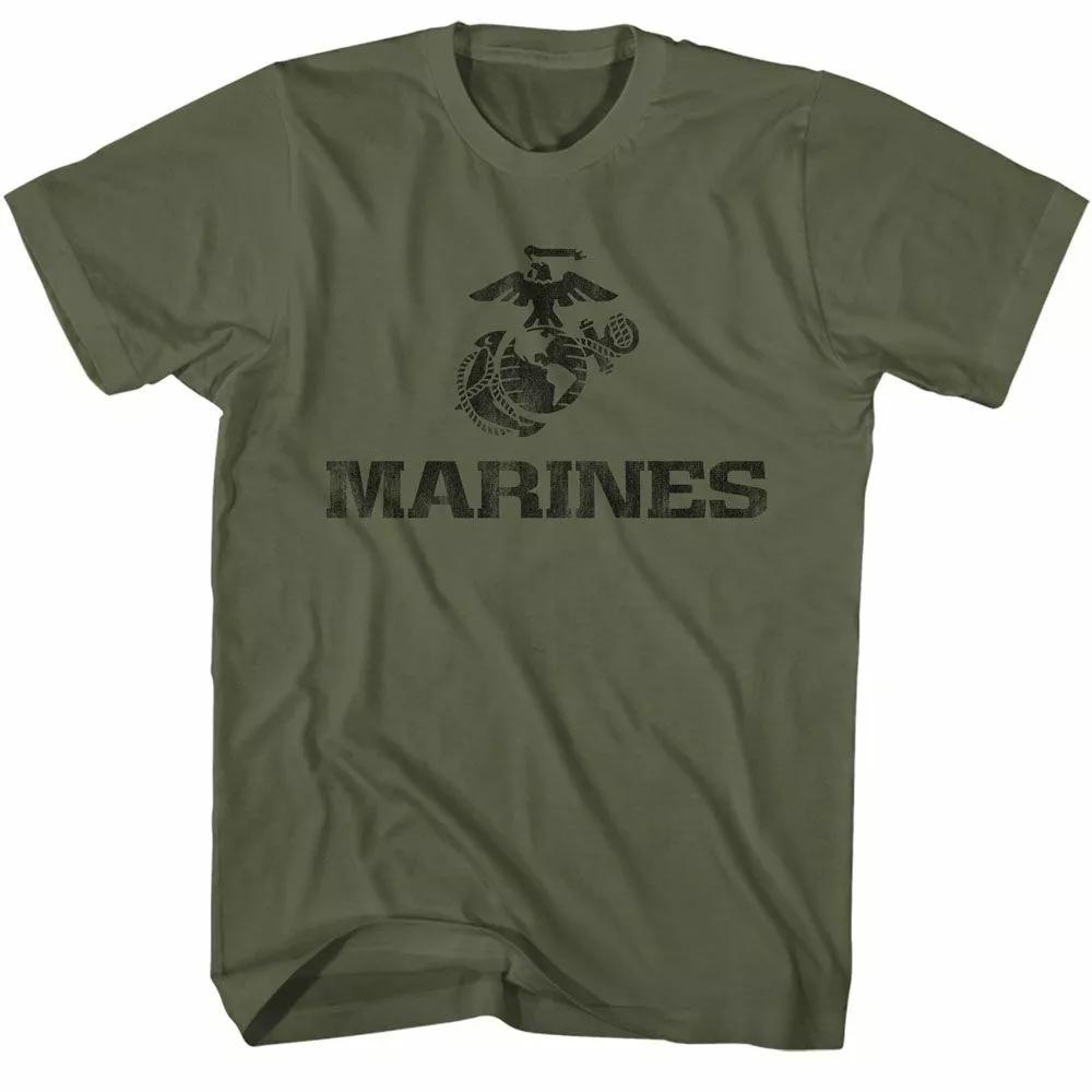 Unisex shirt Cotton Oversize Large Size U.S. Marine Corps Marines Eagle And Globe Military Green T Shirt