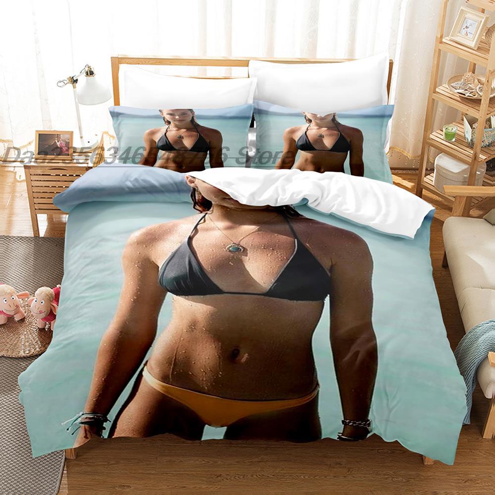 Bikini Gilr Bedding Collection Single Twin Full Queen King Size Bed Collection Aldult Bedroom Duvetcover Collections Kawaii Sexy Big Breasts Camas