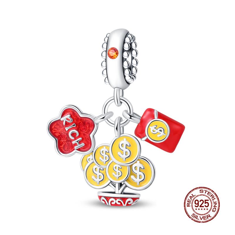 New In Charm Copper Lucky God Of Wealth Charms Beads Fit 3Mm Original Bracelet Necklace Women Diy Fine Jewelry Gift