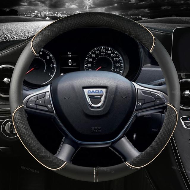 Pokrowiec na kierownicę ze skóry PU do samochodu Dacia Sandero Stepway Crossover do akcesoriów samochodowych Renault Sandero