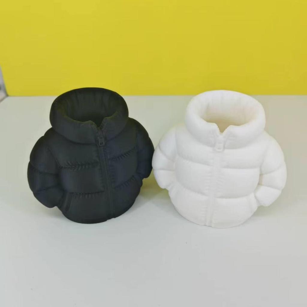 3D Printed Down Jacket Pen Holder: Creative Abstract Desktop Ornament for Student Stationery and Classroom Gifts