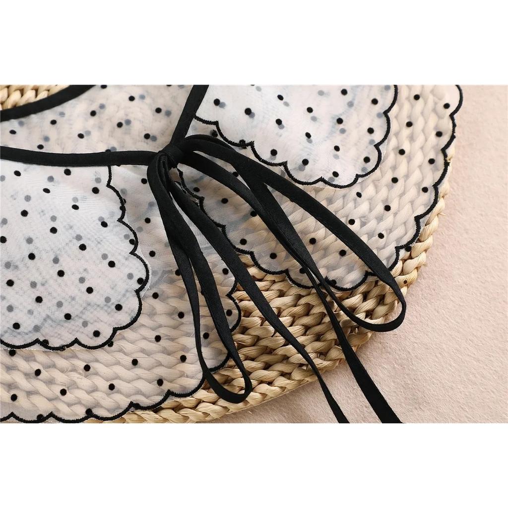 Polka Dots Falscher Kragen Schal Wrap Mädchen Floral Spitze Halskette Revers Bluse Tops Falsche Kragen Kleidrevers Abnehmbarer Kragen Schal