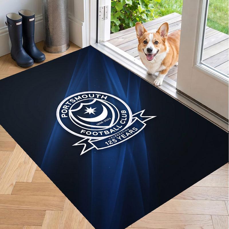 Soft Floor Carpet Portsmouth FC Pattern Area Rug Decorative Mat For Home Room Decoration