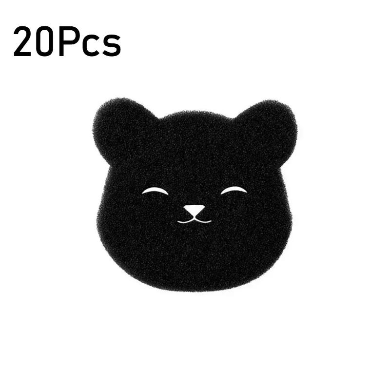 1-20PCS of Household Pet Hair Remover, Machine Washed Bear Sticky Sponge, Reusable, Suitable for Washing Machine, Dryer, Black