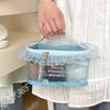 Embroidery Blue Mesh Embroidered Makeup Bag Gauze Toiletry Organizer Bag Nylon Cosmetic Bag  Unisex