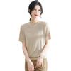 Mom's Summer 2026 Elegant Ice Silk Short-Sleeve Top for Middle-Aged & Elderly Women - Perfect for Mother's Day.