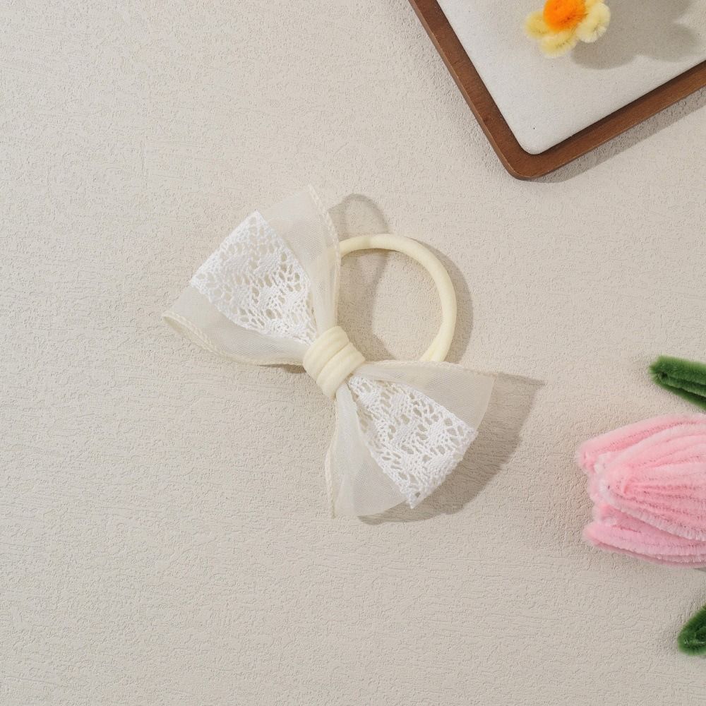 Soft Baby Nylon Headband Lace Bow Ponytail Hair Tie Bowknot Hair Bands  For Baby Girls Children
