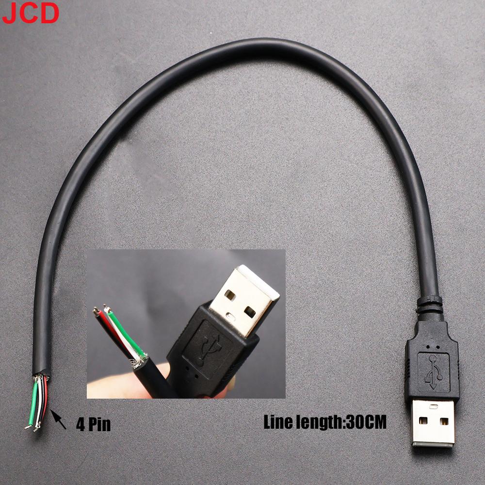 JCD 2pcs Power Supply Cable 2 Pin USB 2.0 A Female Male 4 Pin Wire Jack Charger Charging Cord Extension Connector DIY 5V Line