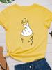 Finger Heart Print Women T Shirt Short Sleeve O Neck Loose Women Tshirt Ladies Fashion Tee Shirt Tops Clothes Camisetas Mujer