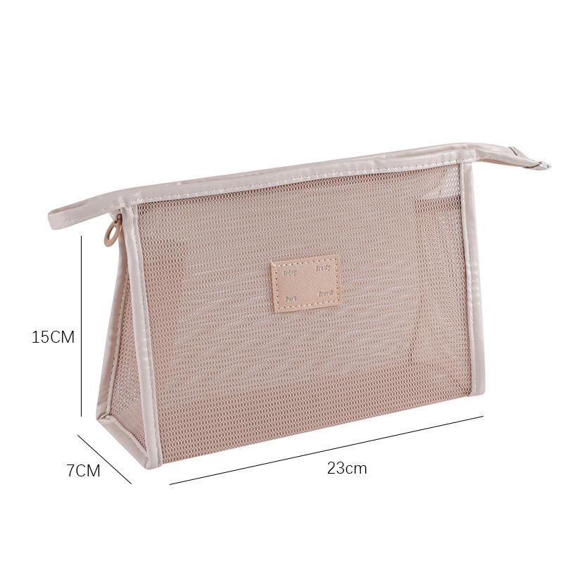 Large Capacity Mesh Makeup Bag - Portable Transparent Toiletry Storage