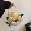 Small-scale Designed Flower-shaped Small Round Bag, Single Shoulder Cross-body Bag, Pearl Handbag for Formal Events