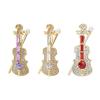 Elegant Crystal Violin Pearl Brooch Pin Jewelry for Music Lovers and Fashion Enthusiasts Lapel Pin for Music Event
