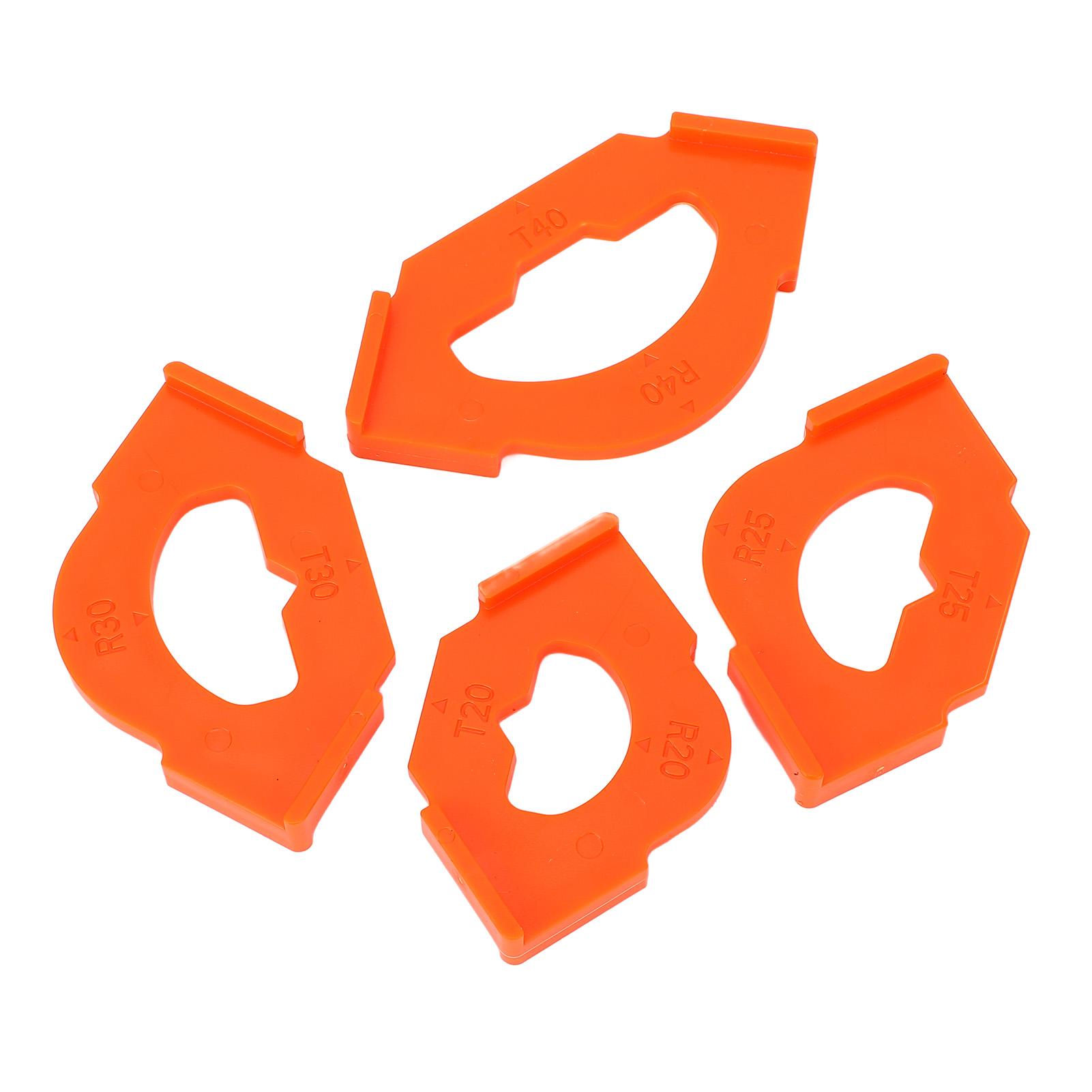 

4 шт. Шаблоны для фрезерования углов Набор шаблонов для закругленного косого угла радиуса для деревообработки R20T20 R25T25