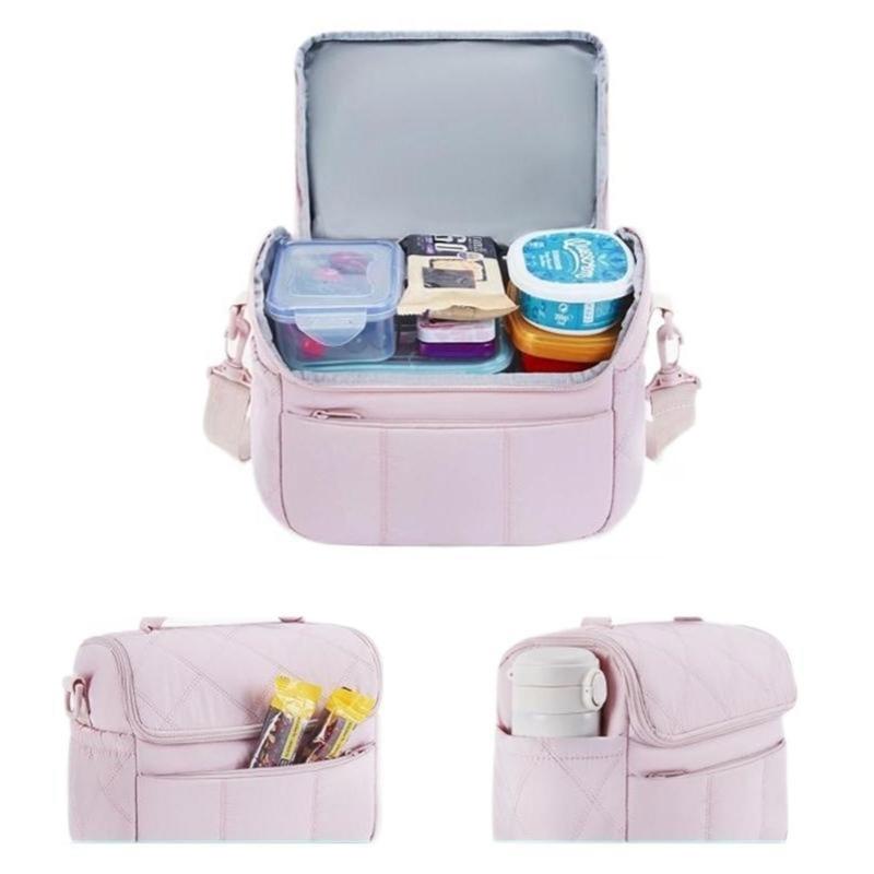 Flexible Lunch Bag With Waterproof Interior Thermal Insulation Double Shoulder Strap Design Portable Meal Bag