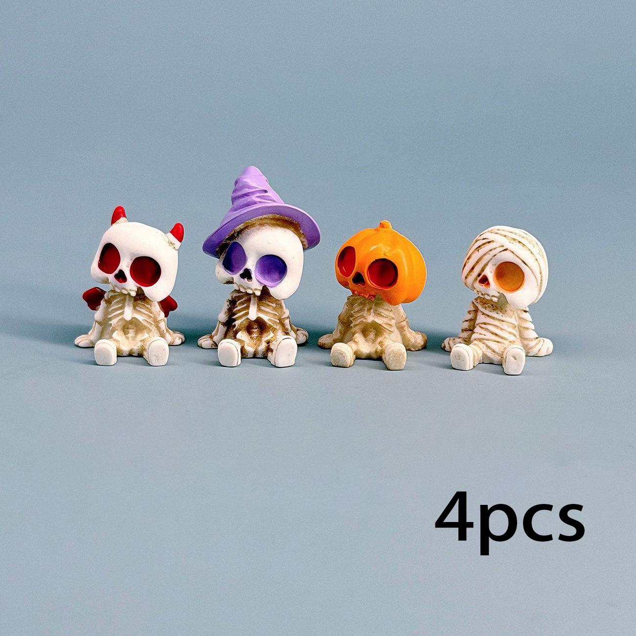 

Mini Skeleton Mummy Doll Car Display Desktop Computer Fun Decompression Personalized Small Ornament Small Gift 4pcs