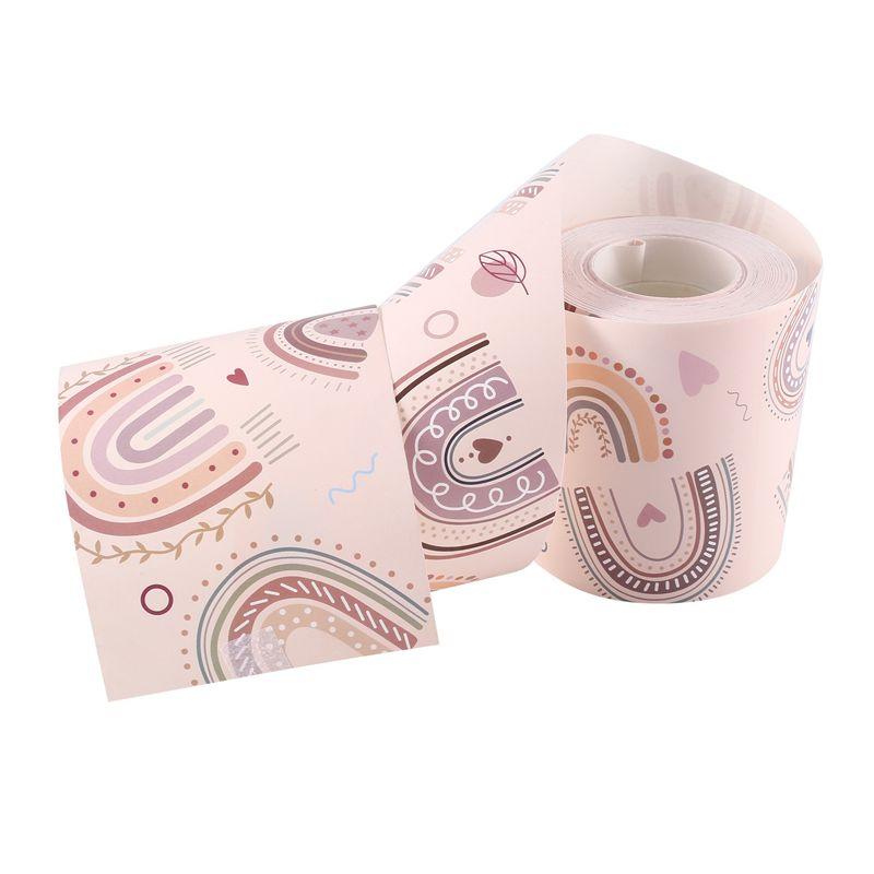 A20F-Bulletin Board Border Boho Rainbow Bulletin Board Border Trim Self Adhesive 65.6Ft For Classroom Decorations