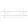 Metal Bed Frame with Headboard and Footboard White 193 x 203 cm