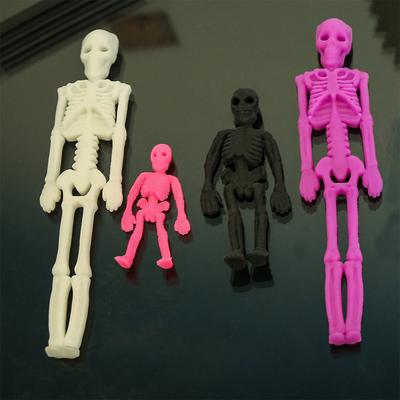 4 Stück Skelett-Spielzeug, helle Farbe, leicht, geruchlos, umweltfreundlich, Halloween, dehnbar, Dekompressionsspielzeug für Kinder