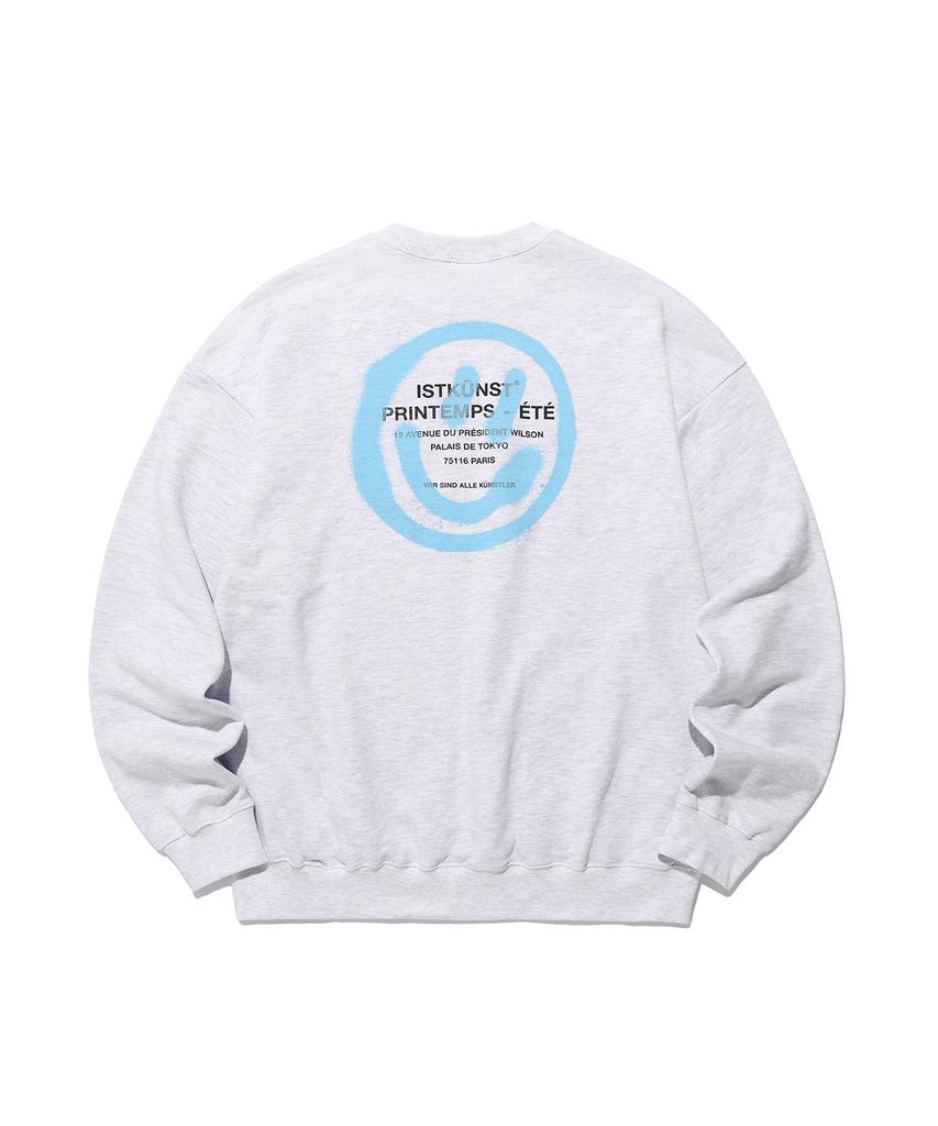 ISTKUNST Logo&Smiley Sweatshirts_Light Gray(Ik2Dsmm440A)