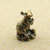 1pc Retro Brass Mouse Ornament,Lucky Mouse,Peach Figurine Miniatures,Cute Rat,Lucky Animal,Small Desktop,Home Decor