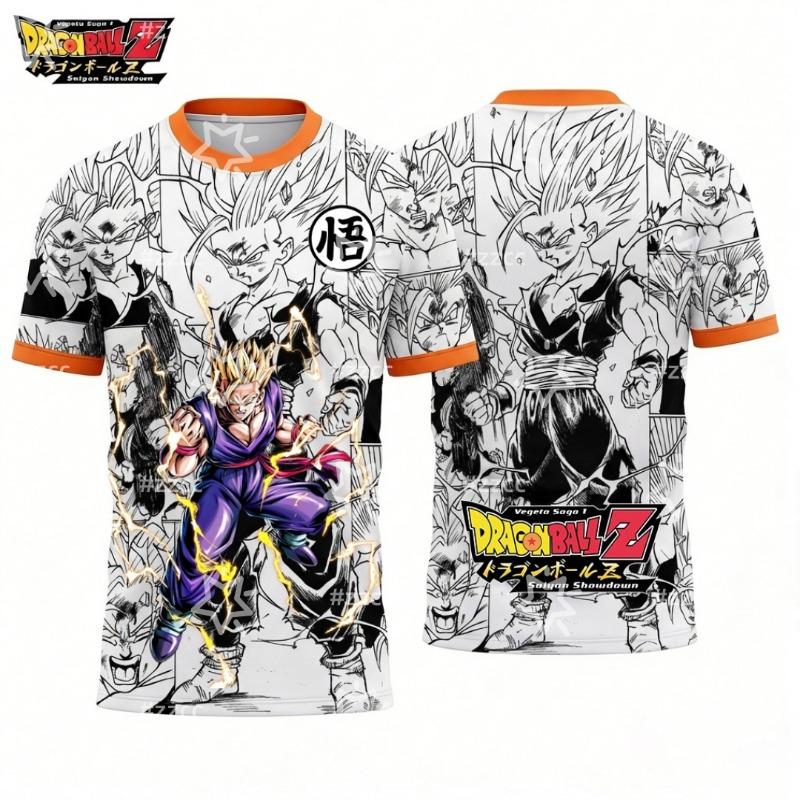 Dragon Ball comic graphic T-shirt Son Gohan Printed Football Jersey Sports  Men s T-Shirt Children s XXS