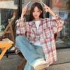 Colorful Checkered Women's Shirt Turn Down Collar Chest Pocket Long Sleeved Blouse Korean Style Spring New Version Loose Casual Woman Top