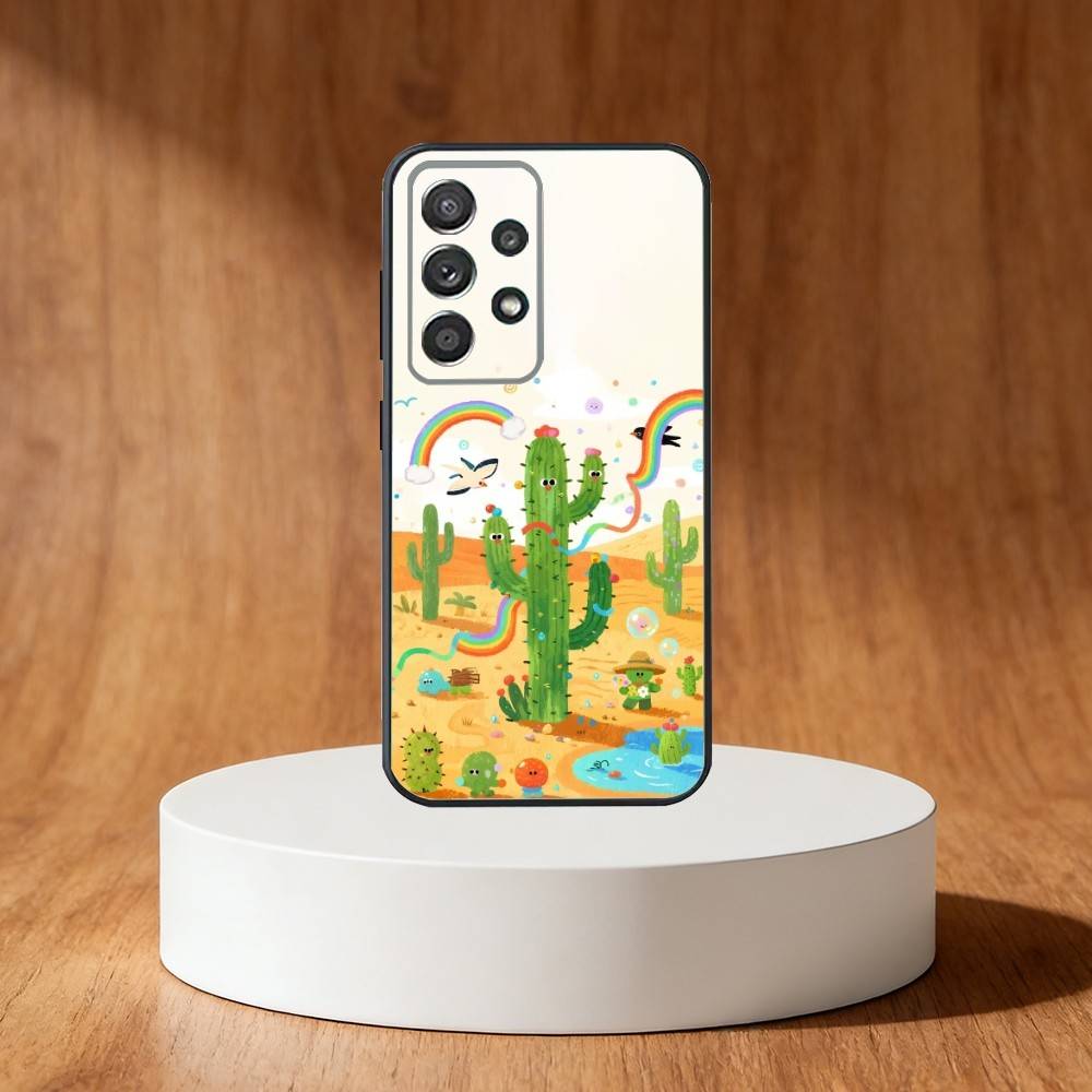 

Desert Cactus Phone Case For Samsung S25,S24,S21,S22,S23,S30,Ultra,S20,Plus,Fe,Note,10,9,5G Black Cover Samsung S225G